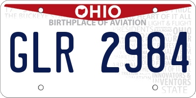 OH license plate GLR2984