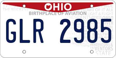 OH license plate GLR2985