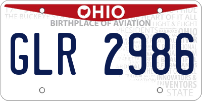 OH license plate GLR2986