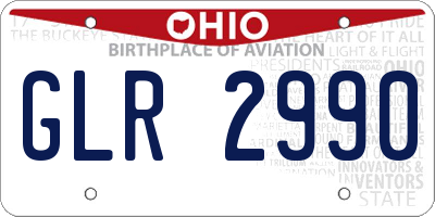 OH license plate GLR2990