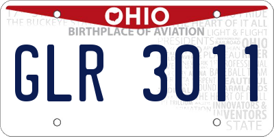 OH license plate GLR3011