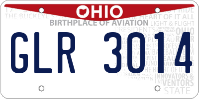 OH license plate GLR3014