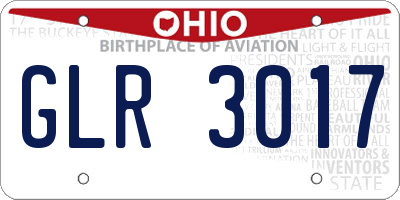 OH license plate GLR3017