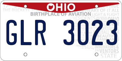 OH license plate GLR3023