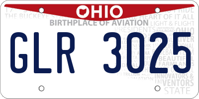 OH license plate GLR3025
