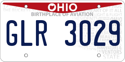 OH license plate GLR3029