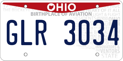 OH license plate GLR3034