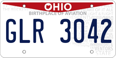 OH license plate GLR3042