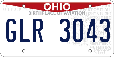 OH license plate GLR3043