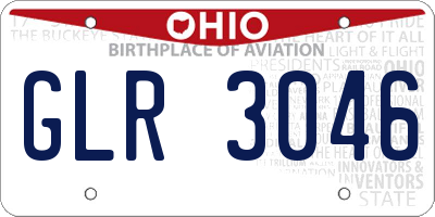 OH license plate GLR3046