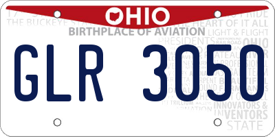 OH license plate GLR3050