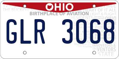 OH license plate GLR3068