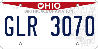 OH license plate GLR3070