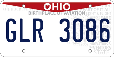 OH license plate GLR3086
