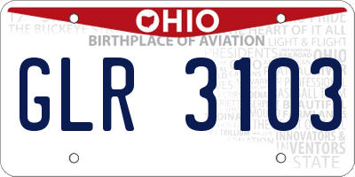 OH license plate GLR3103