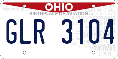OH license plate GLR3104