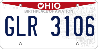 OH license plate GLR3106