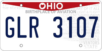 OH license plate GLR3107
