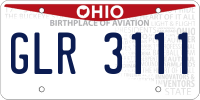 OH license plate GLR3111