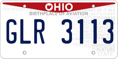 OH license plate GLR3113