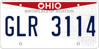 OH license plate GLR3114