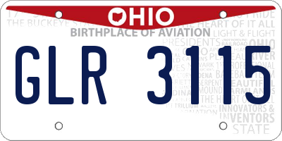 OH license plate GLR3115