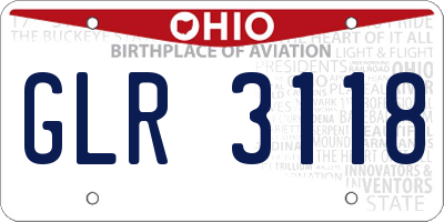OH license plate GLR3118