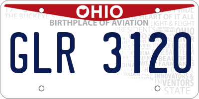 OH license plate GLR3120