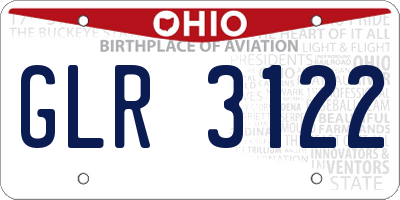 OH license plate GLR3122