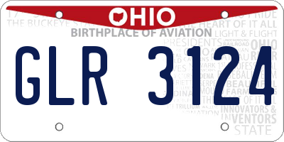 OH license plate GLR3124