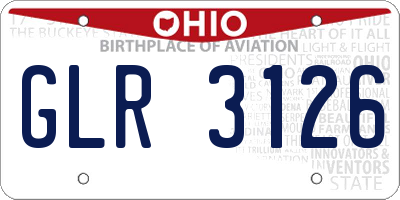 OH license plate GLR3126