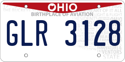 OH license plate GLR3128
