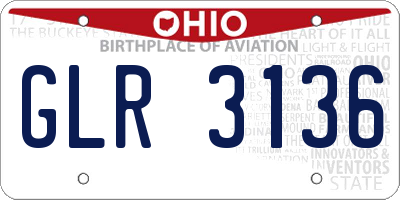 OH license plate GLR3136