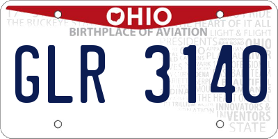 OH license plate GLR3140