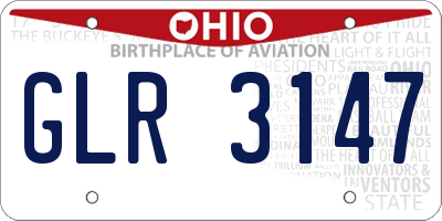 OH license plate GLR3147