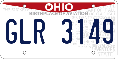 OH license plate GLR3149