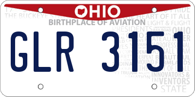 OH license plate GLR3151