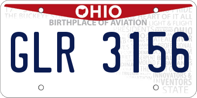 OH license plate GLR3156