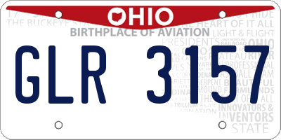 OH license plate GLR3157