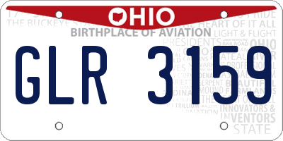 OH license plate GLR3159