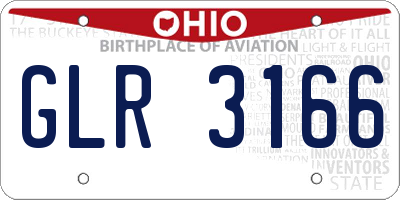 OH license plate GLR3166