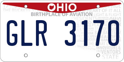 OH license plate GLR3170