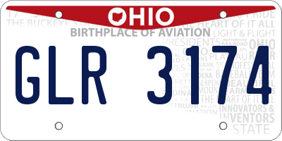 OH license plate GLR3174