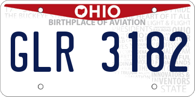 OH license plate GLR3182