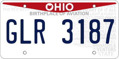 OH license plate GLR3187