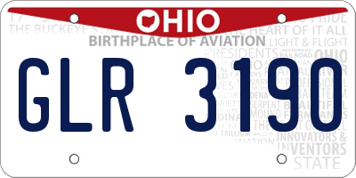 OH license plate GLR3190
