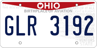 OH license plate GLR3192