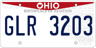 OH license plate GLR3203