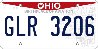 OH license plate GLR3206