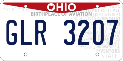 OH license plate GLR3207